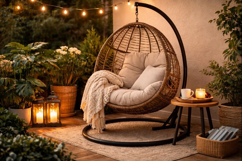 hanging egg chair with stand