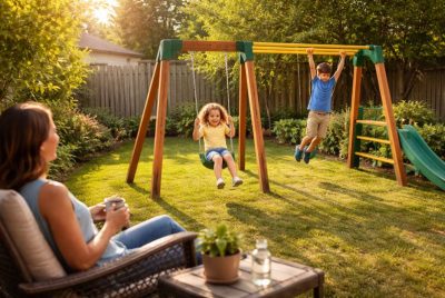 swing set with monkey bars