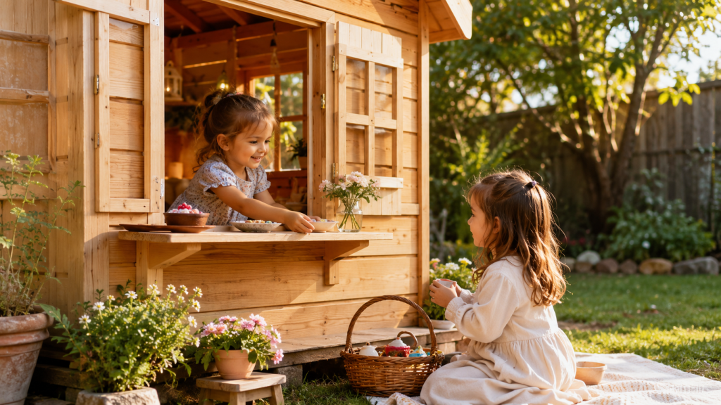 wooden outdoor playhouse